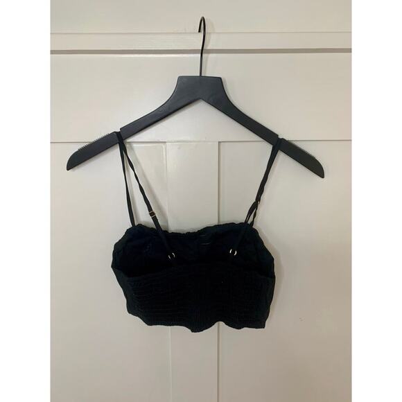 Show Me Your Mumu Cartagena Top in Black Poplin Small Lined Stretch Summer Beach - Picture 2 of 3